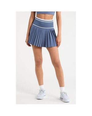 Zella Mixed Media Pleated Sport Skort - Blue