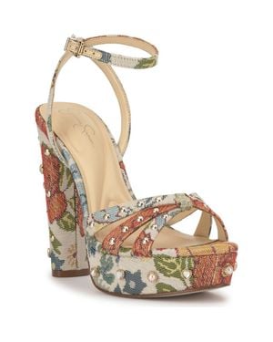 Jessica Simpson Ilaria 2 Ankle Strap Platform Sandal - Metallic