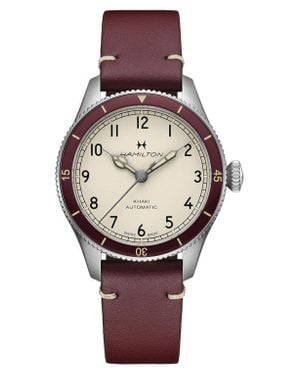 Hamilton Khaki Aviation Leather Strap Watch, 38Mm - Multicolor