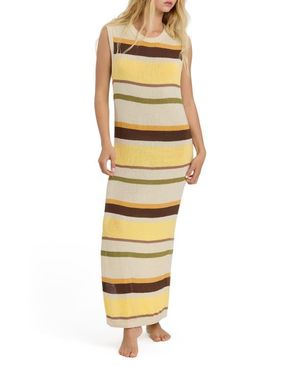 Billabong Those Days Stripe Rib Knit Maxi Dress - Metallic