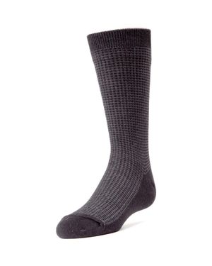 Memoi Diamond Textured Crew Socks - Gray
