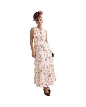 Phase Eight Nita Polka Dot Maxi Dress - Pink