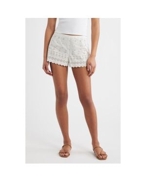 Doen Arda Eyelet Organic Cotton Mini Shorts - White