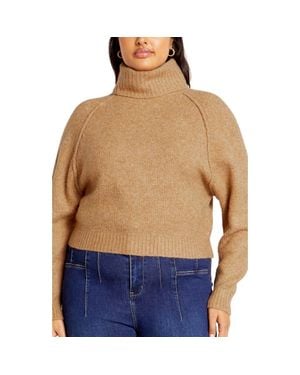 City Chic Demi Turtleneck Sweater - Blue