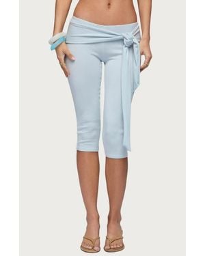 Edikted Adara Tie Capri Pants - Blue
