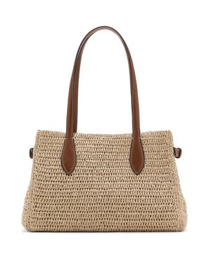 Mango Natural Fiber City Shoulder Bag - Brown