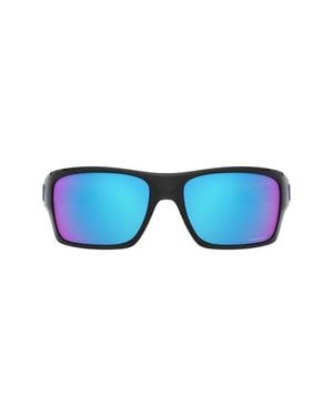 Oakley Turbine 65Mm Mirrored Rectangular Sunglasses - Blue
