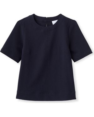 Cartolina Nantucket Chloe Pebbled Crepe Top - Blue