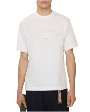 Burberry Gothic Logo Cotton T-Shirt - White