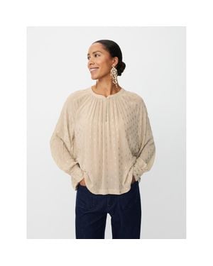 Masai Madornessa Long Sleeve Round Neck Blouse - Natural