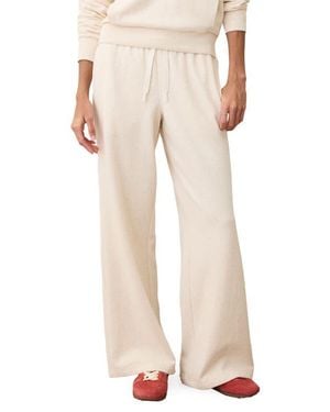 Marine Layer Cloud 9 Fleece Wide Leg Sweatpants - Natural