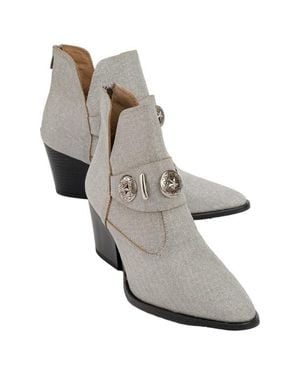 Prologue Shoes Kenda Buckle Block Heel Boot - Gray