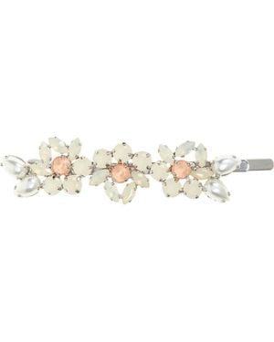Simone Rocha Heartbloom Crystal & Faux Pearl Hair Clip - Metallic