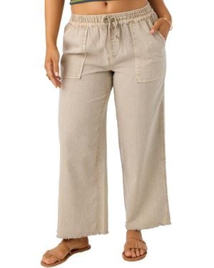 O'neill Sportswear Sevie Drawstring Cotton Twill Pants - Natural