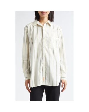 Bode Murray Stripe Cotton Button-Up Shirt - Natural