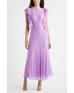 Chelsea28 Flutter Sleeve Maxi Dress - Purple