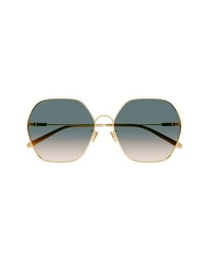 Chloé 61Mm Gradient Polarized Irregular Round Sunglasses - Green
