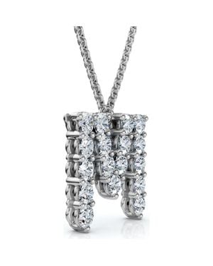 Bliss Diamond 1Ct Diamond Initial M Pendant 14K 18 Necklace Lab Grown 5/8 Tall - White
