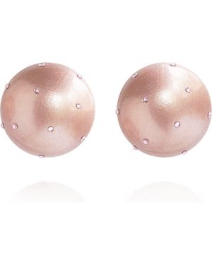 Saule Label Gaia Crystal Midi Earrings - Pink