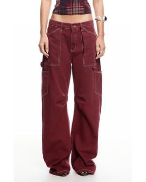 Lioness Miami Vice Low Rise Carpenter Jeans - Red