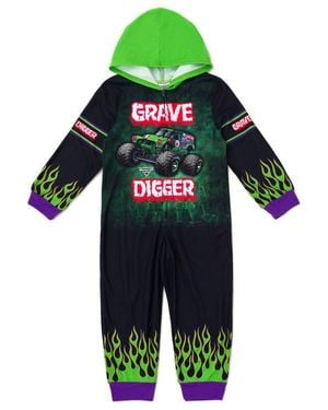 MONSTER JAM Fleece Hooded One Piece - Green