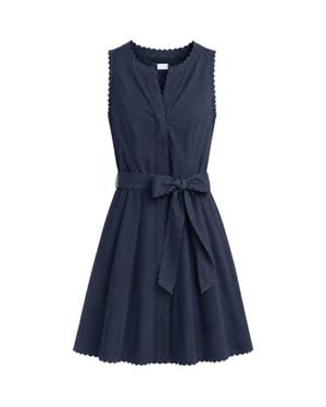 Cartolina Nantucket Hadley Cotton Poplin Romper - Blue