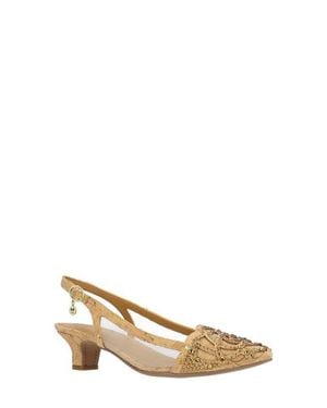J. Reneé Elsinora Mesh Embellished Slingback Pump - Natural