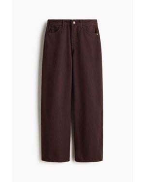 H&M Wide Regular Jeans - Brown