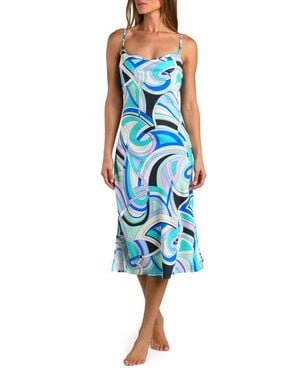 Sunshine 79 Studio Swirl Cowl Neck Sleeveless Midi Dress - Blue