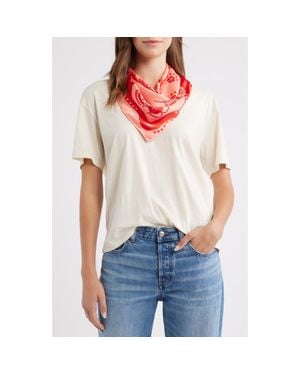Treasure & Bond Paisley Print Scrunchie Scarf - Red