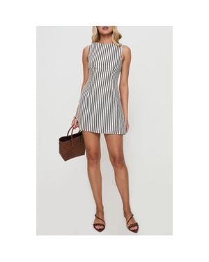Princess Polly Alfalfa Stripe Cotton Blend Minidress - White