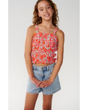 Rip Curl Kids' Sunshine Square Smocked Tank Top - Orange