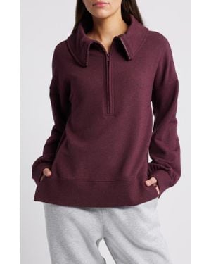 Travis Mathew Save The Day Half Zip Pullover - Purple