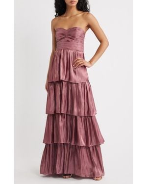 Lulus Bella Tiered Strapless Gown