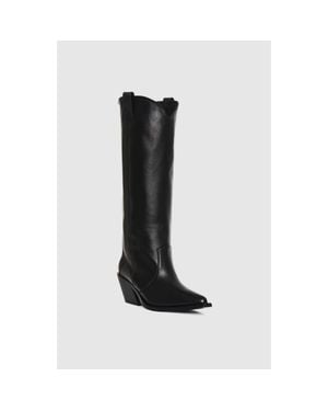 Anine Bing Tania Tall Leather Boots - Black