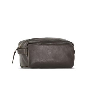 Sarep + Rose Leather Toiletry Wash Bag - Gray