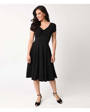 Unique Vintage Natalie Swing Dress - Black