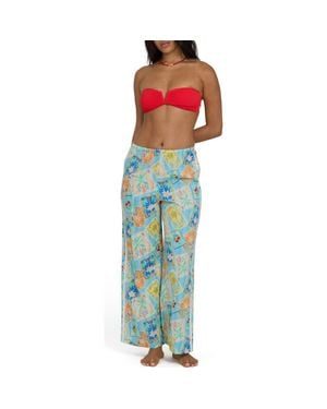 Billabong Palm Grove Cotton Straight Leg Pants - Blue