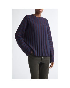 Eckhaus Latta Keyboard Stripe Merino Wool Sweater - Blue