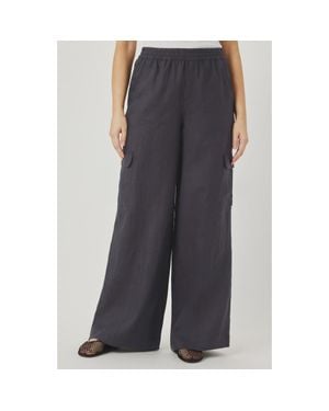 Splendid Stella Linen Cargo Pull-On Pants - Gray