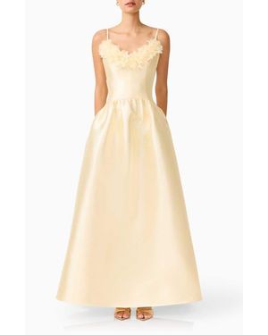 Elliatt Ruffle Sateen Fit & Flare Gown - Natural