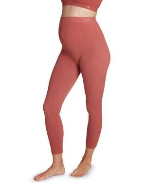 Cache Coeur Zoe Ribbed Crop Maternity Leggings - Red