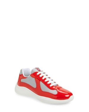 Prada trainers red outlet