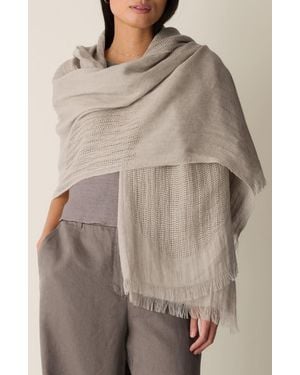 Eileen Fisher Linen Circles Scarf - Brown