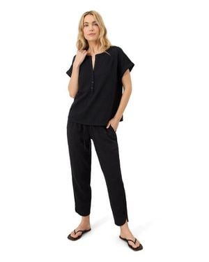 Pact Organic Cotton Coastal Double Gauze Tapered Pull-On Pant - Black
