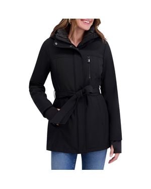 Kensie Softshell Belted Jacket - Black
