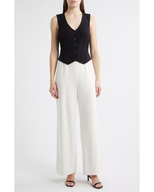 Tahari Sleeveless Jumpsuit - White