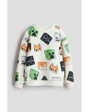 H&M Printed Sweatshirt - Gray