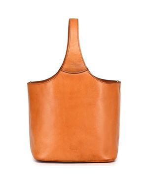 Old Trend Napa Genuine Leather Relaxed Handcrafted Basket Bag - Orange