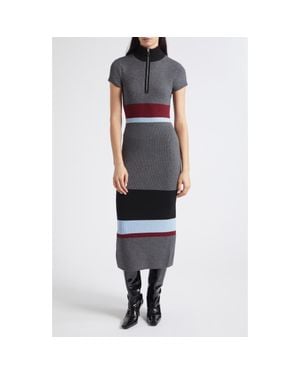 Toccin Dasha Mock Neck Rib Maxi Dress - Multicolor